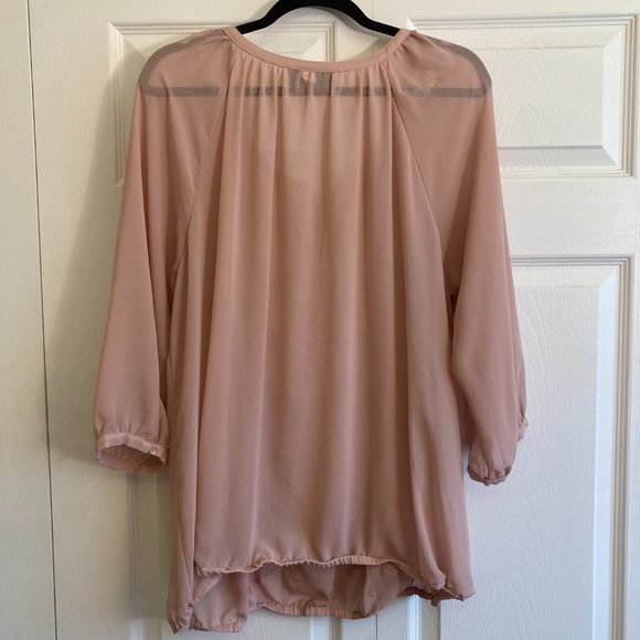 Lane Bryant Blouse Sequin Embellished Dusty Rose Top Shirt Plus Size 2XL - Picture 4 of 4